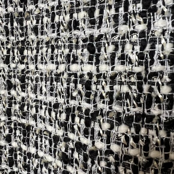 J Crew Dress Womens Size 6 Black & White Tweed Pleated Sheath Academia - Picture 6 of 16